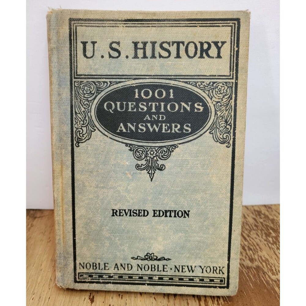 1001 Questions & Answers US History 1927 Vintage Hardcover Hathaway Book